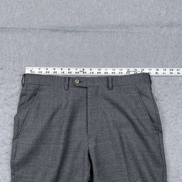 INDOCHINO Suit Men's 36* Gray 100% Wool Houndstooth Blazer Jacket Pants Set - Picture 13 of 16